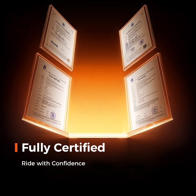 Fully CE certified — compliant with all European safety and road regulations.