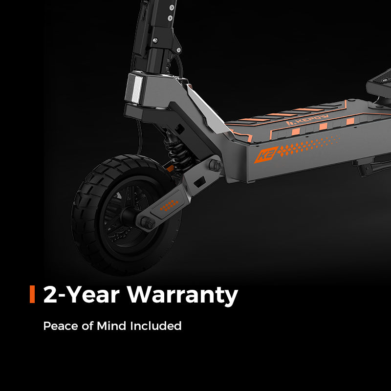 Peace of mind included — every scooter comes with a 2-year official warranty.