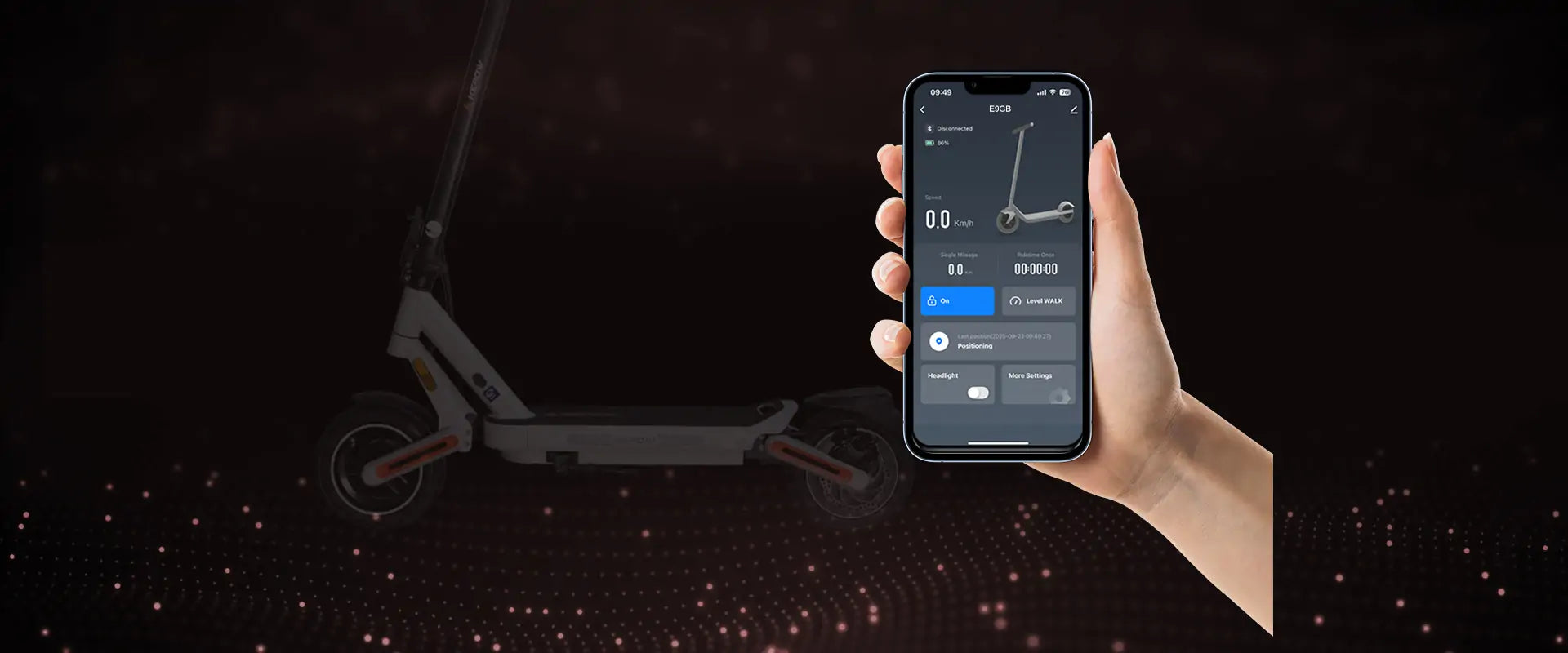 E12 commuter E scooter App control